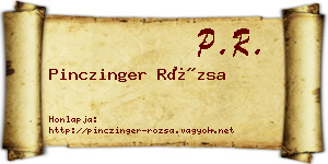 Pinczinger Rózsa névjegykártya