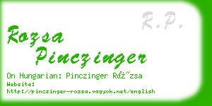 rozsa pinczinger business card